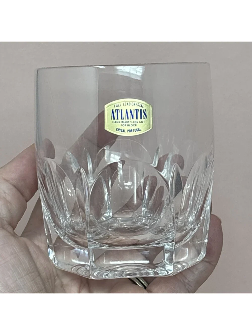 VTG Atlantis Crystal Glasses RARE Sara Old Fashioned Hand Blown Cut Set of 4 NEW